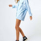 Davi & Dani - Multi Color Letters Fringed Hem Detail Shirt