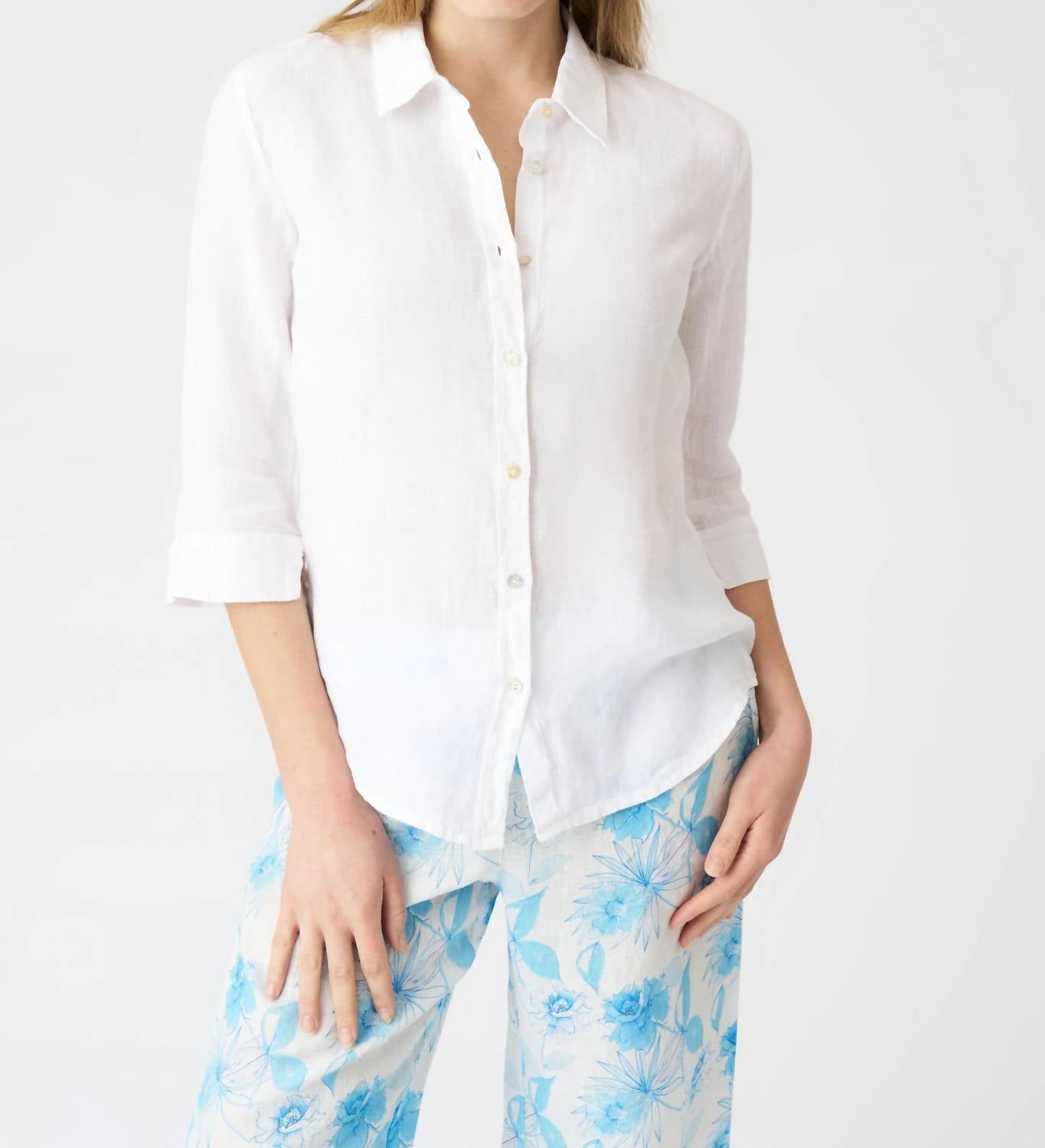 120% Lino - Bria Linen Button-up Shirt
