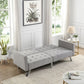 Sofa Bed Convertible Folding Lounge Couch Loveseat Sleeper Sofa Armrests Living Room Bedroom Apartment Reading Room - Light Gray