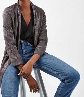 Topshop - Leopard Print Jacquard Soft Blazer