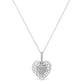 .925 Sterling Silver Pave-Set Diamond Accent Heart Shape 18" Pendant Necklace (I-J Color, I1-I2 Clarity)