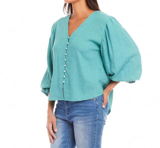 Karen Kane - Layered Sleeve Shirred Blouse