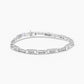 14K White Gold 1.0 Cttw Invisible Set Princess Cut Diamond Alternating Station and Link Tennis Bracelet (I-J Color, I1-I2 Clarity) - Size 7.25" Inches
