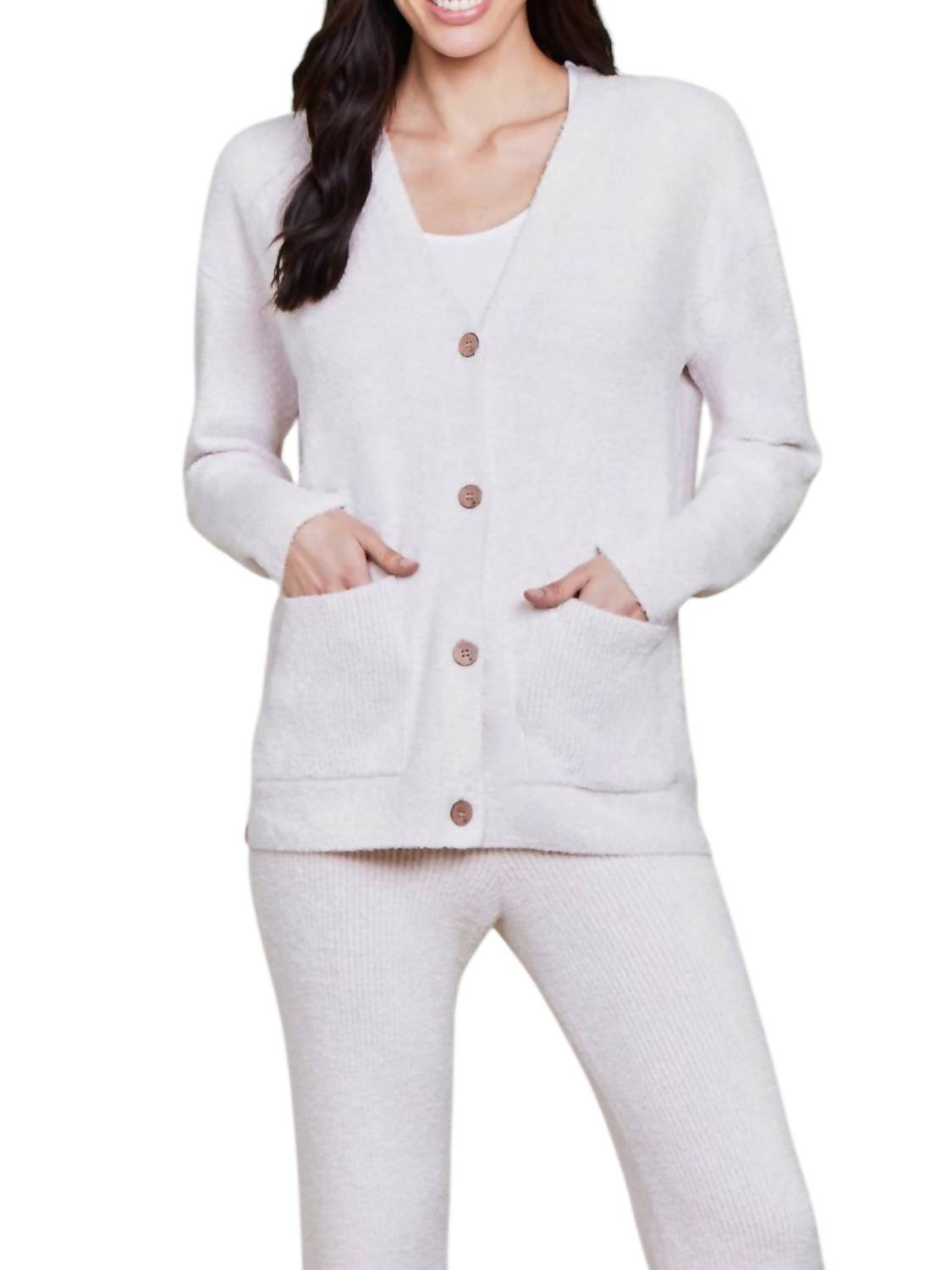 Barefoot Dreams - Contrast Rib Pocket Cardigan