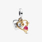 Pandora - Engravable Heart & Arrow Double Dangle Charm Sterling silver, 14k gold plating