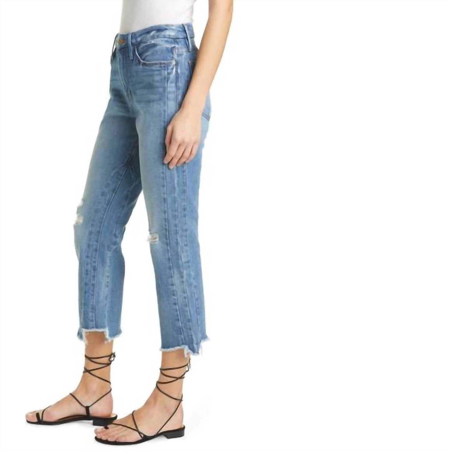 Frame - LE CROP MINI BOOT JAGGED EDGE JEANS