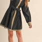 &Merci - Striped Button Down Belted Mini Dress