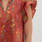 Entro - Brick Floral Top