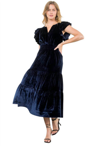 Thml - Velvet Tiered Maxi Dress