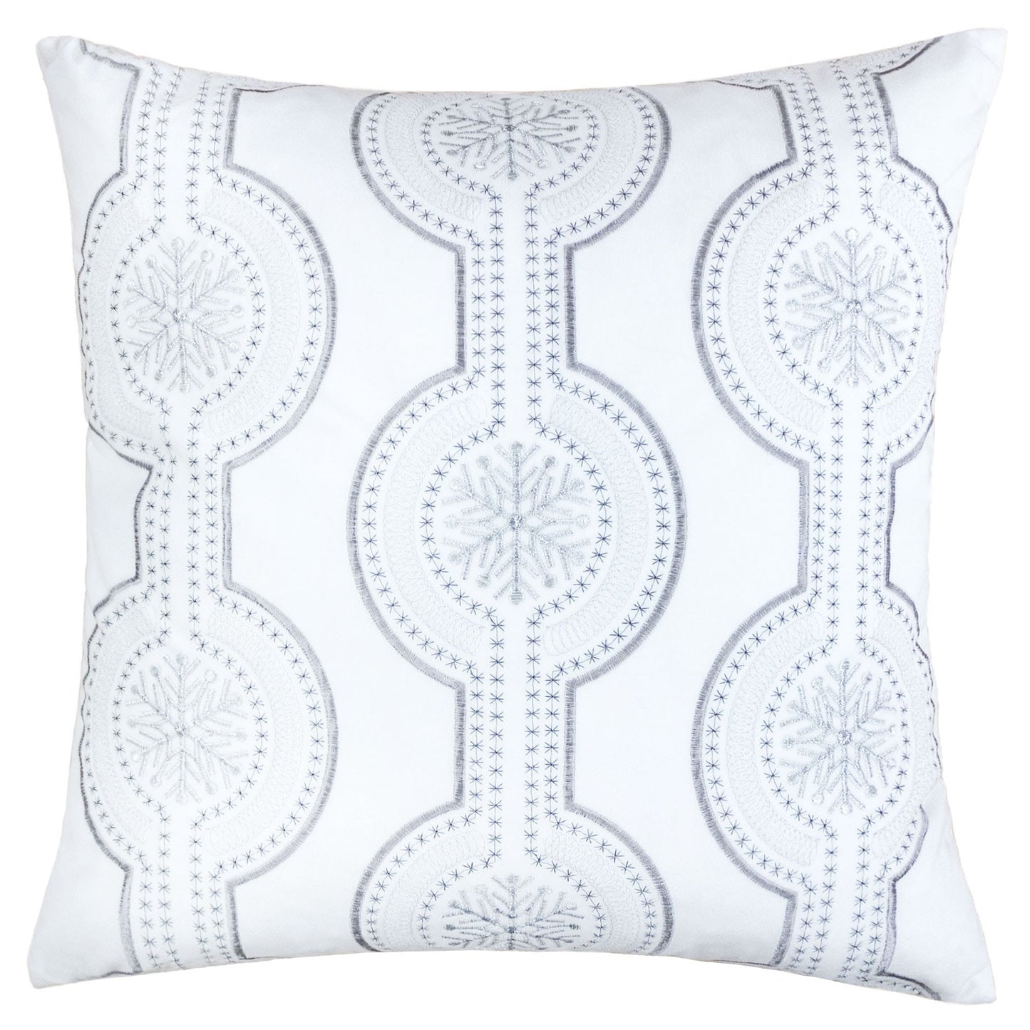 White Velvet Snowflake Pillow with Insert 20x20"