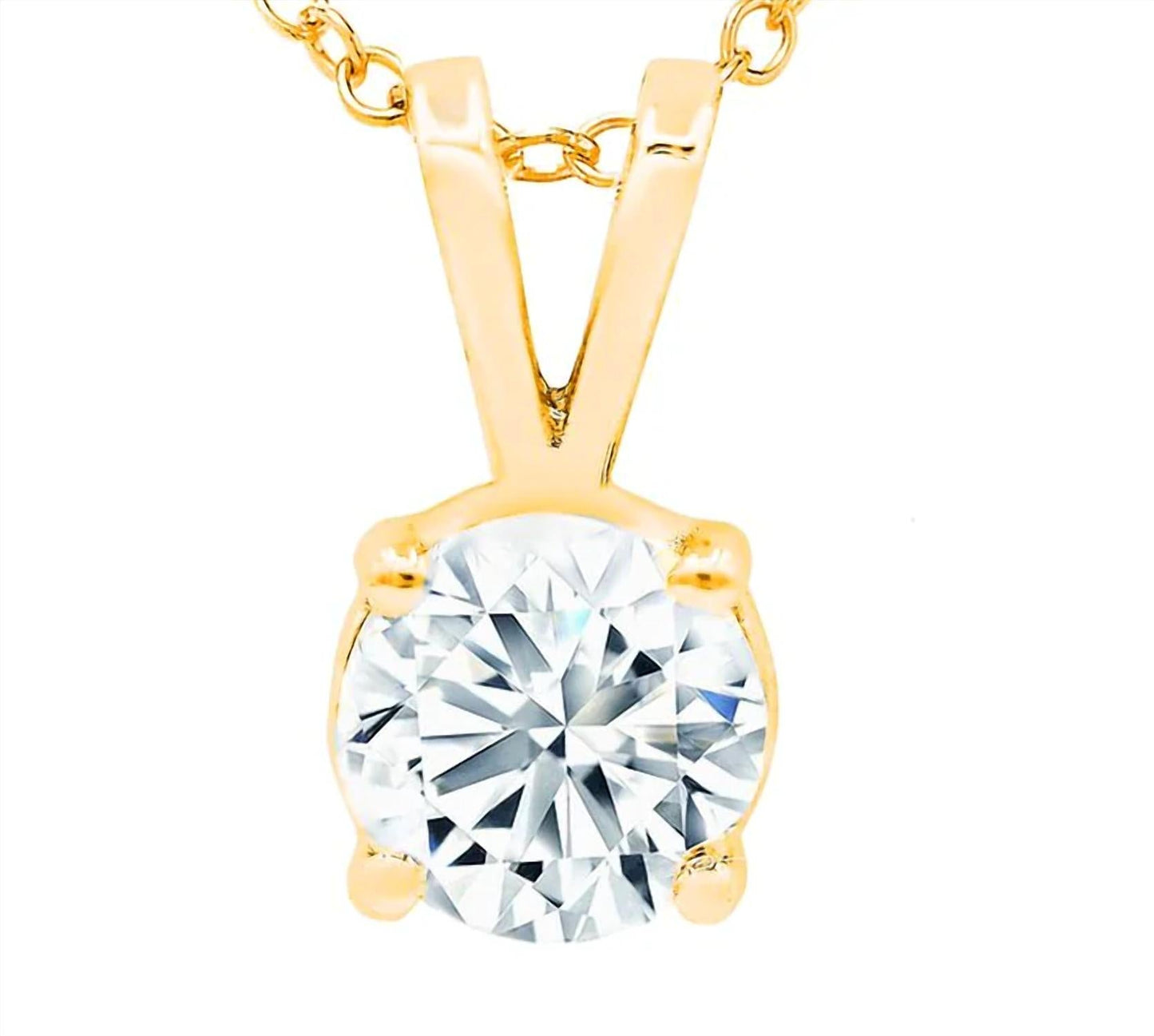 Diana M Jewels - 14kt 0.75 Cts Fine Lab Grown Diamond Solitaire Pendant Necklace
