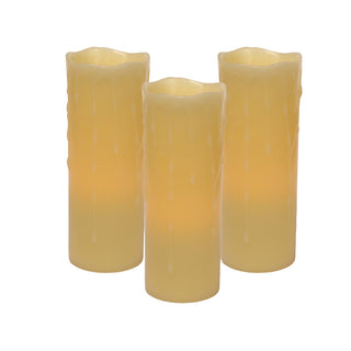 LED Dripping Wax Pillar Candles (Set - 3)