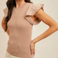 Hem & Thread - Atlas Embroidered Ruffle Sleeve Sweater