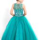 Rachel Allan - Halter Beaded Organza Pageant Ball Gown