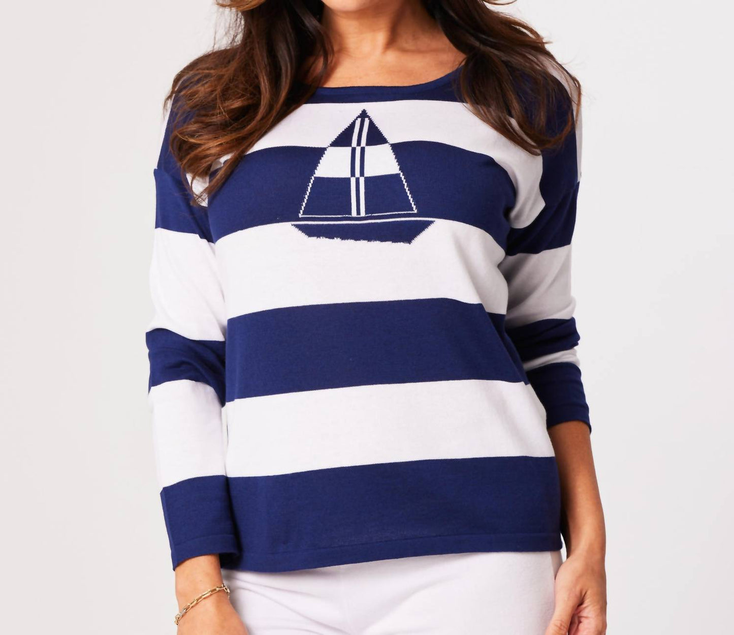 Angel Apparel - Nautical Scoop Top