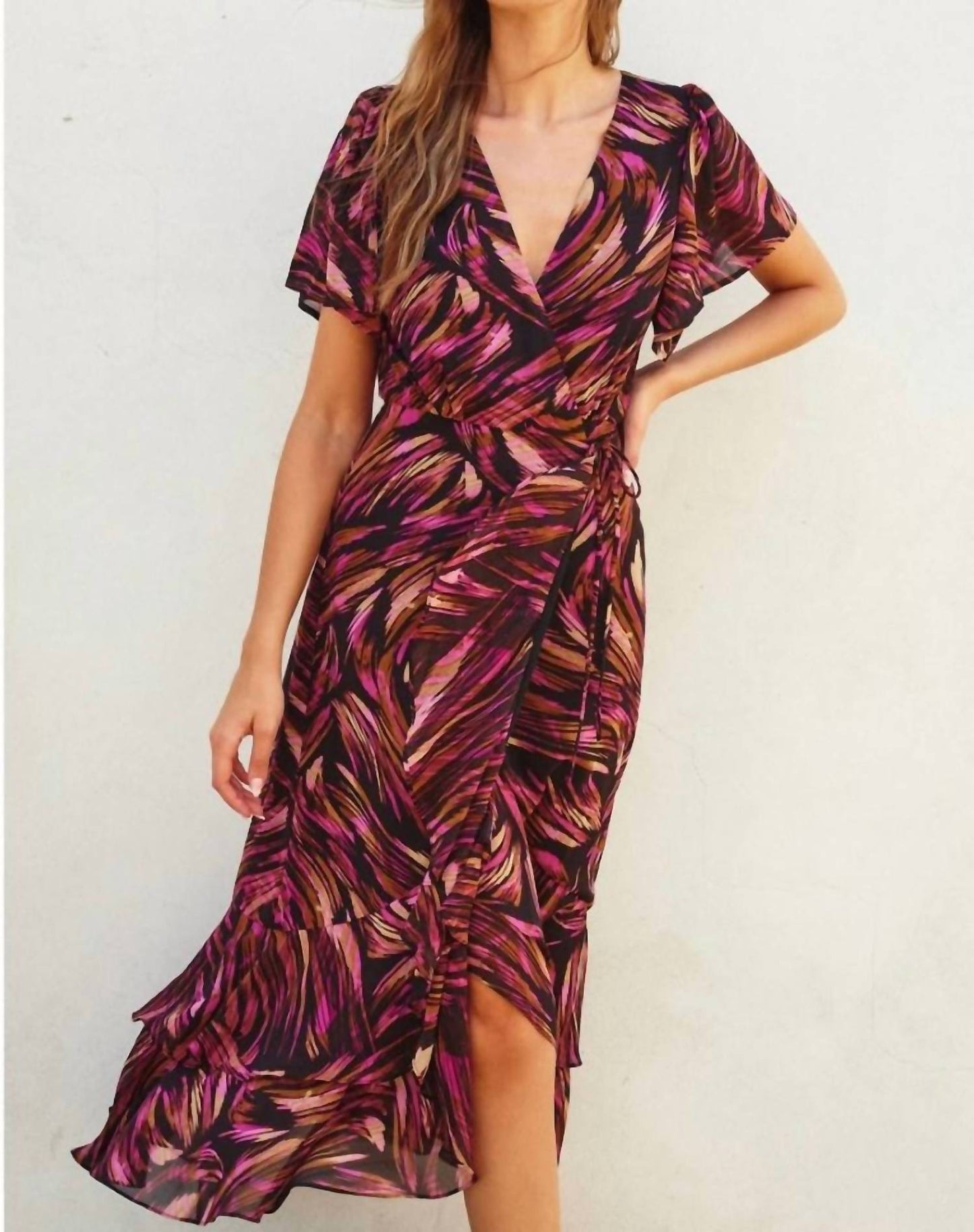 Dress Forum - Lights Out Wrap Midi Dress