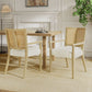 Mid Century Modern Arm Dining Chairs With Rattan Backrest