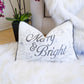 Merry & Bright Christmas Throw Pillow – 14x20 Velvet Lumbar Cushion