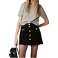 J.Crew - Button-front Denim Mini Skirt