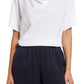 Nordstrom Drape Neck Short Sleeve Top - White