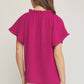 Entro - Ruffled Flutter Sleeve Blouse