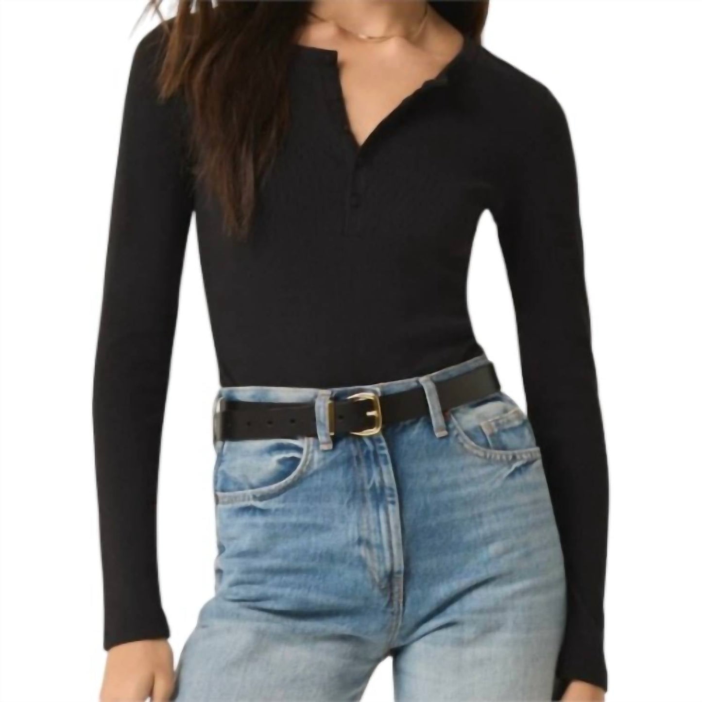 Z Supply - Samara Rib Henley Bodysuit Tee
