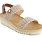 Andrea - Women's Flat Sandals With Hook And Loop Sling And Serrated Sole