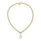 Eklexic - Women's Micro Royal Chain With Xl Baroque Pearl Pendant Necklace