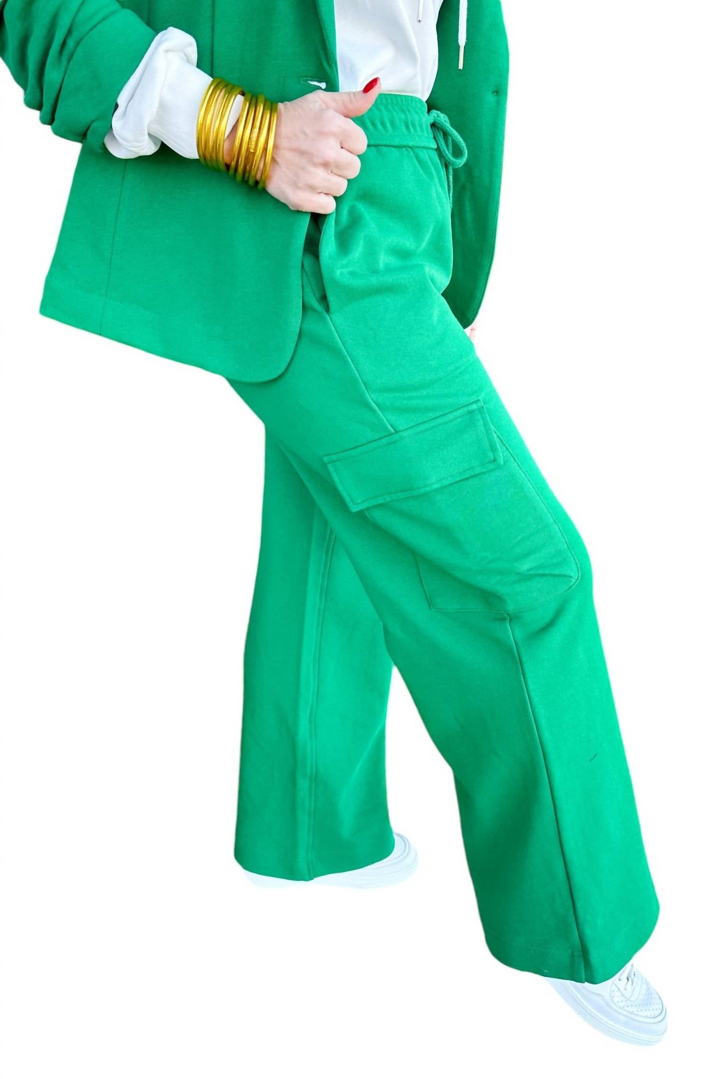 Risen - French Terry Relaxed Wide Leg Cargo Pants