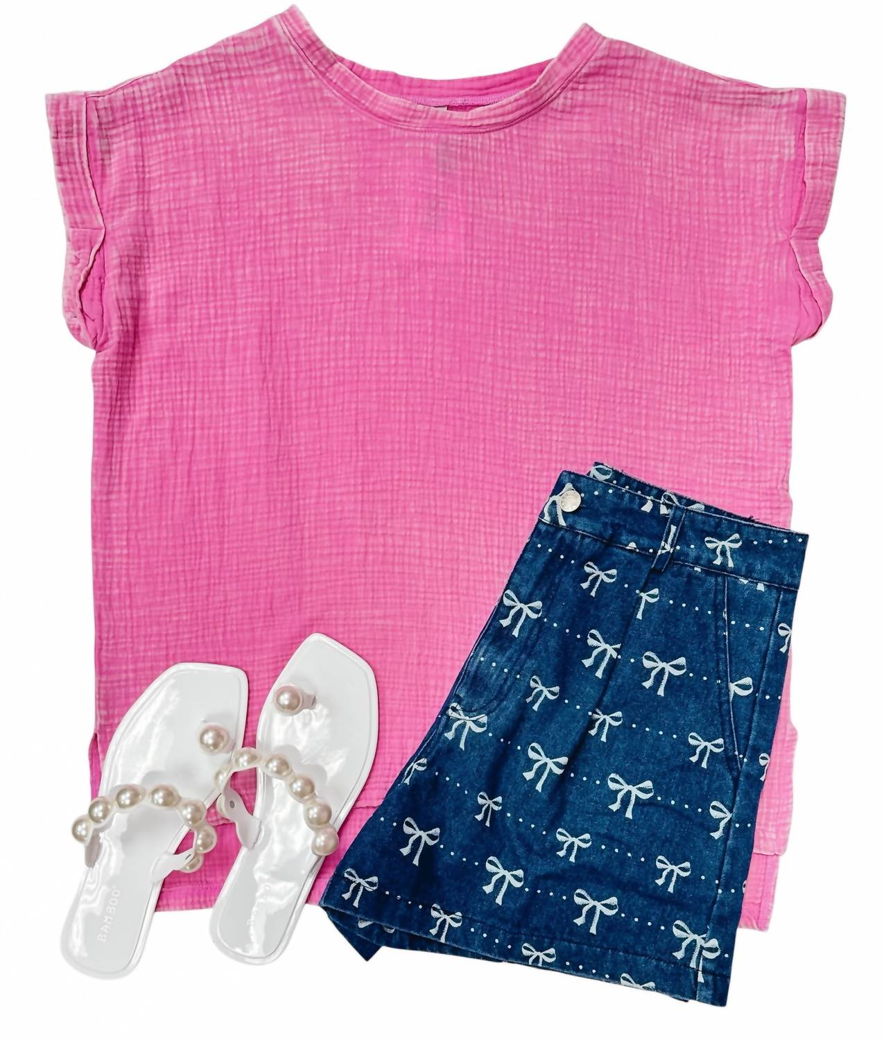 Entro - Bow Denim Shorts