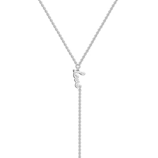 Eklexic - Women's Dainty Script Love Lariat Necklace