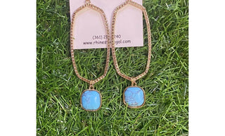 Mys Wholesale - Women's Pave Hexagon Drop Earrings