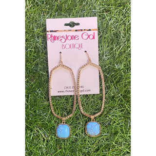 Mys Wholesale - Women's Pave Hexagon Drop Earrings