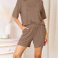 Basic Bae - Full Size Soft Rayon Half Sleeve Top And Shorts Set