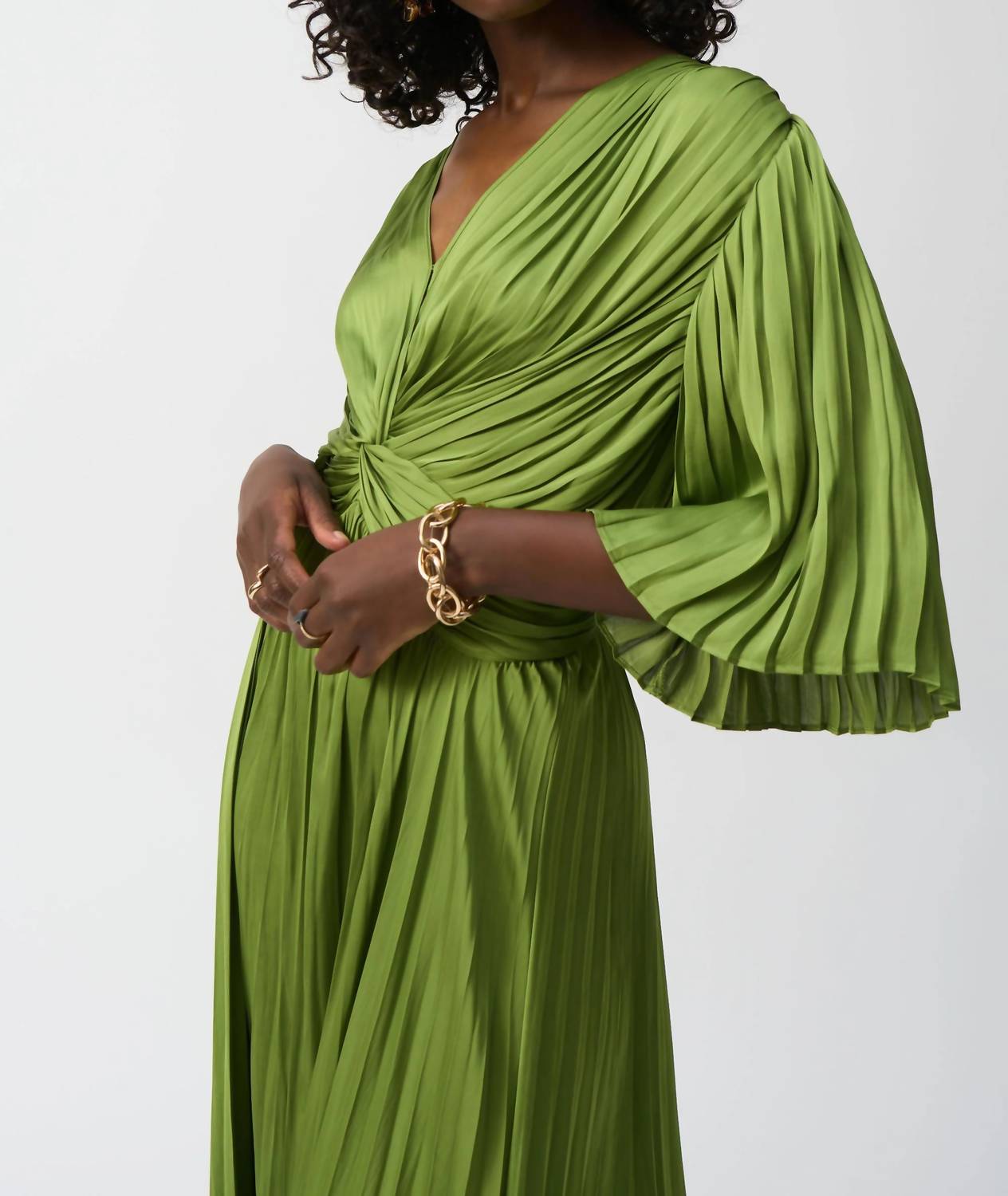 Joseph Ribkoff - Pleated Satin Midi Dress