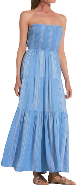 Elan - Strapless Tiered Maxi Dress