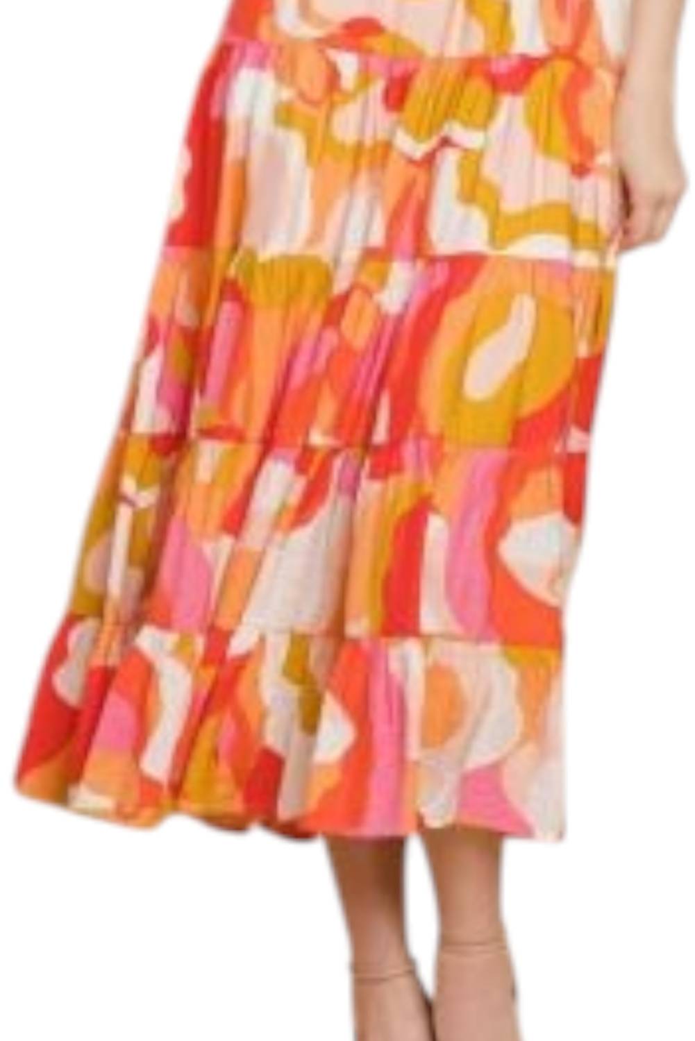 Tcec - Adriana Abstract Print Multi Midi Dress