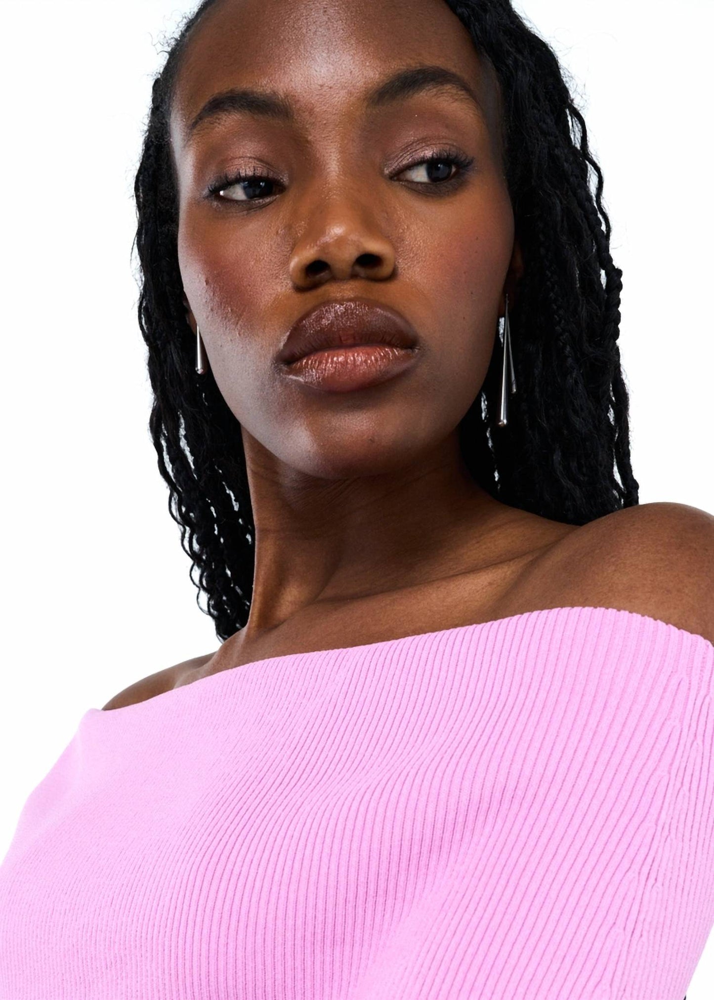 Nia - Palmer Off Shoulder Bell Sleeve Ribbed Sweater