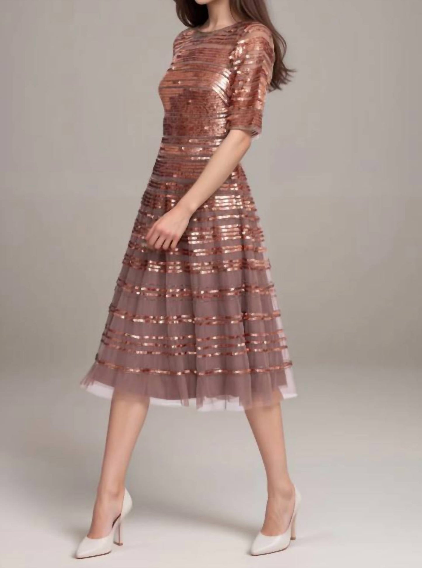 Johnny Was - Beaded Mesh Sequin Dress