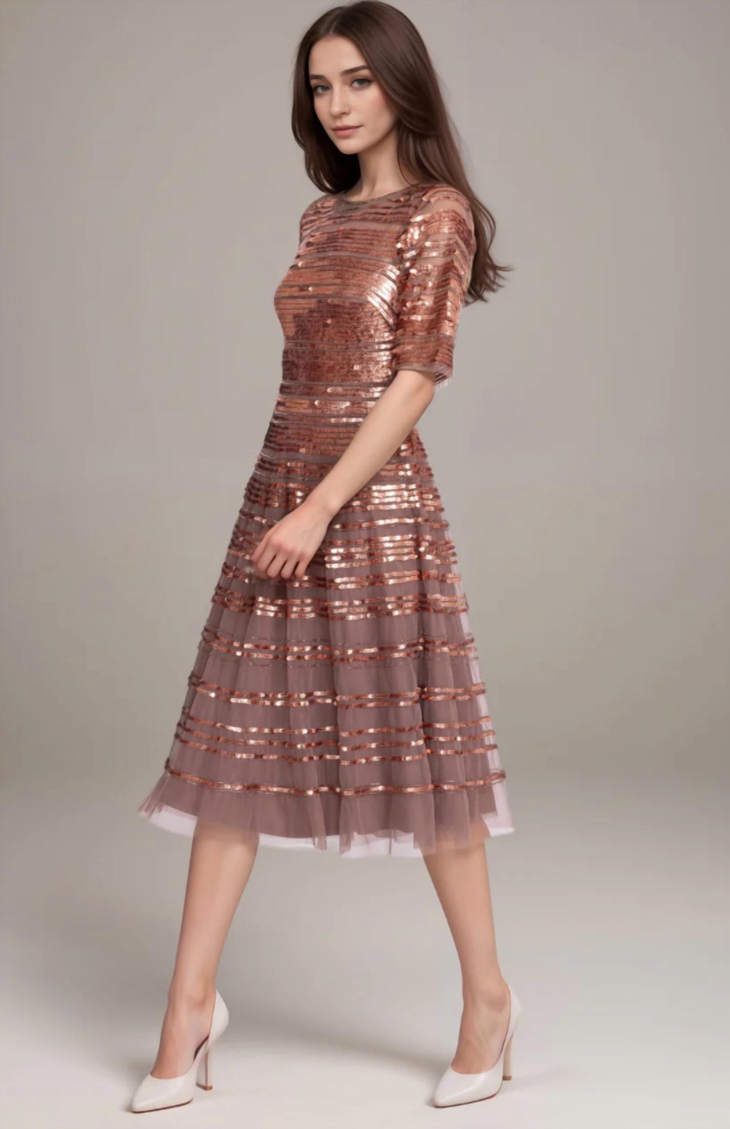 Johnny Was - Beaded Mesh Sequin Dress