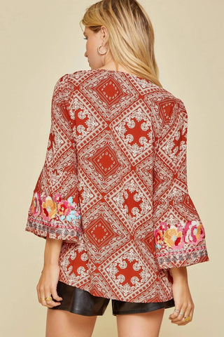 Andree By Unit - South Beach Embroidered Bandana Top