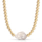 Eklexic - Women's Poppy Horizontal Pearl & Bead Necklace
