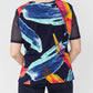 Frank Lyman - Patterned Mesh Scoop Neck Top