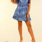 Southern Grace - Flirty Floral Tie Back Denim Dress