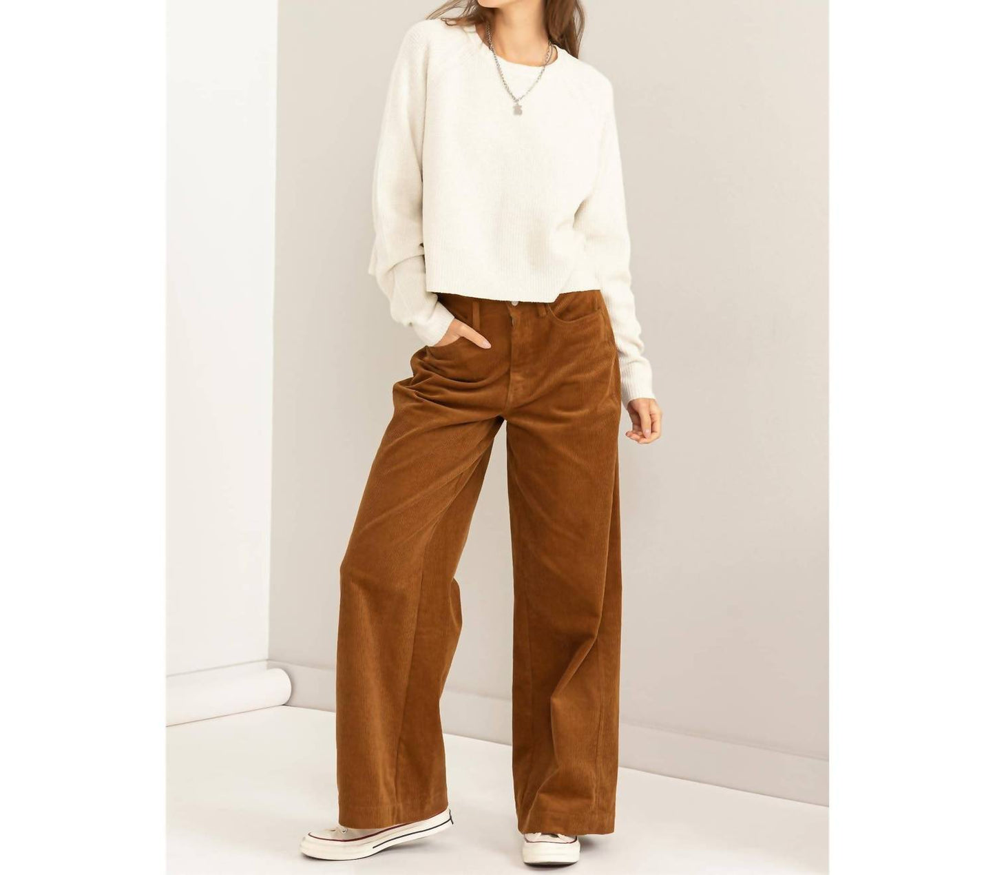 Double Zero - Simply Beautiful Corduroy High Rise Wide Leg Pants