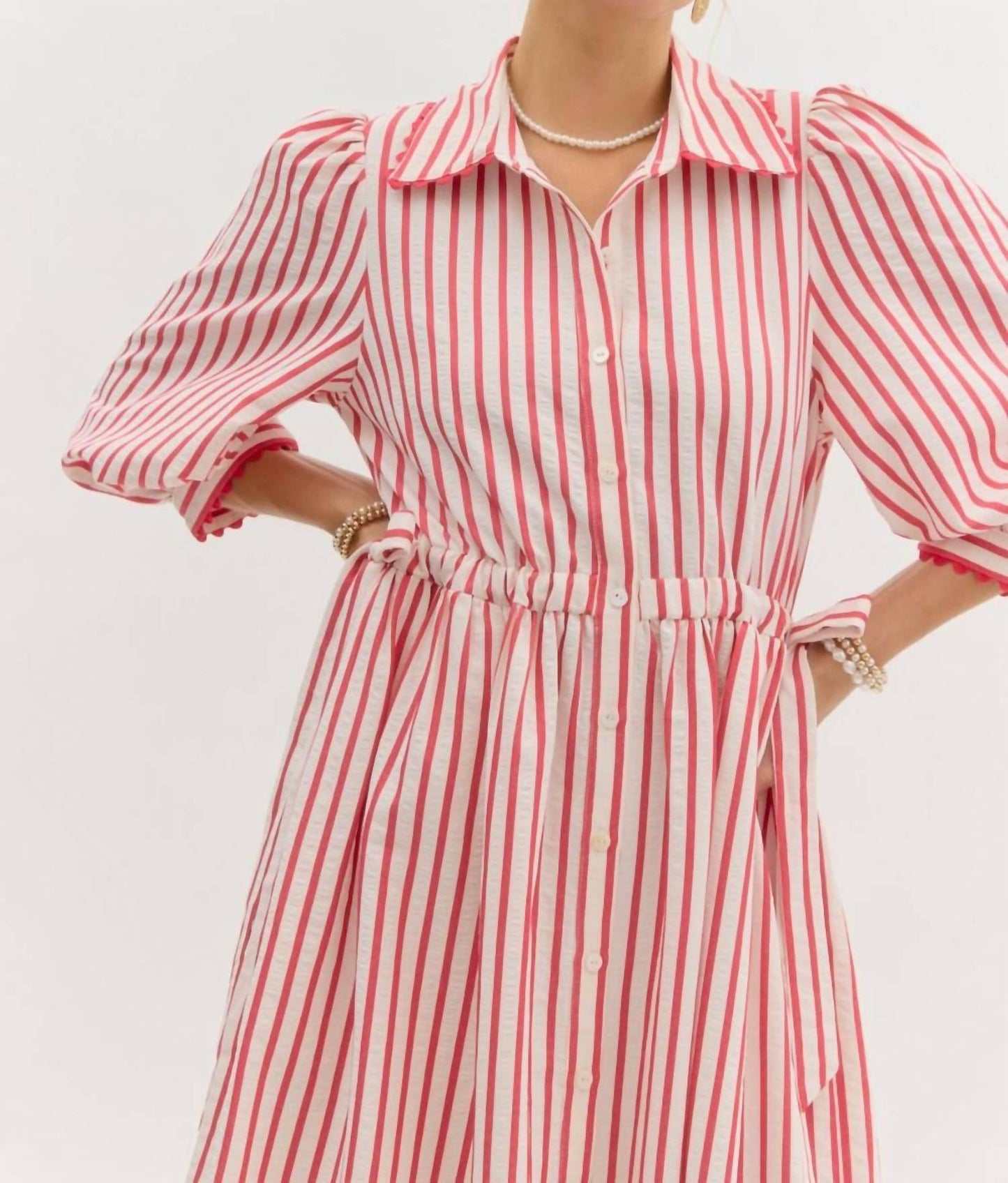 Entro - Fallon Striped Midi Dress