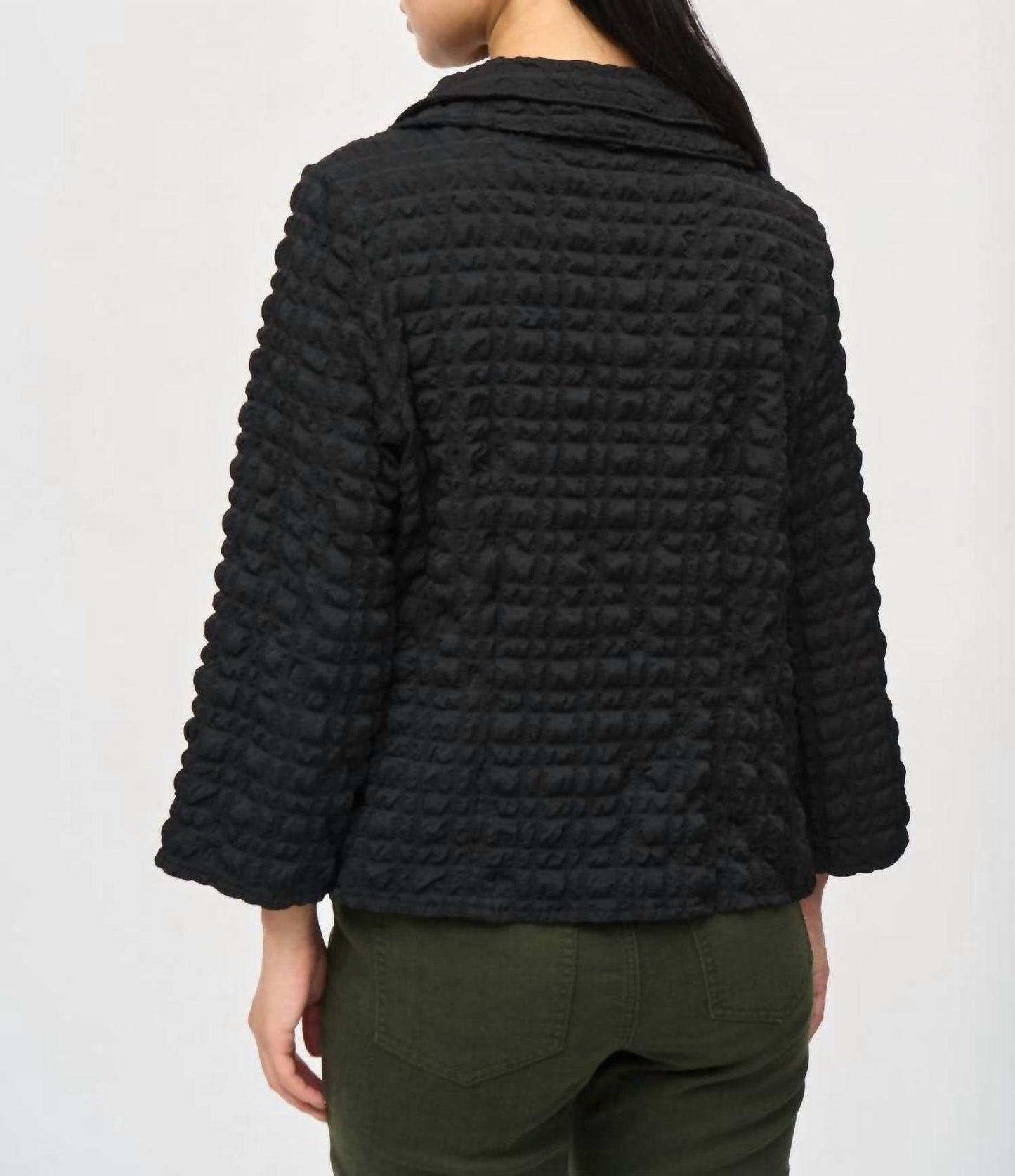 Joseph Ribkoff - Bubble Textured Open Front Cropped Jacket