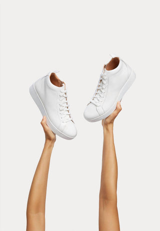 Fitflop - Women's Rally High Top Lace-up Leather Sneaker With Zipper