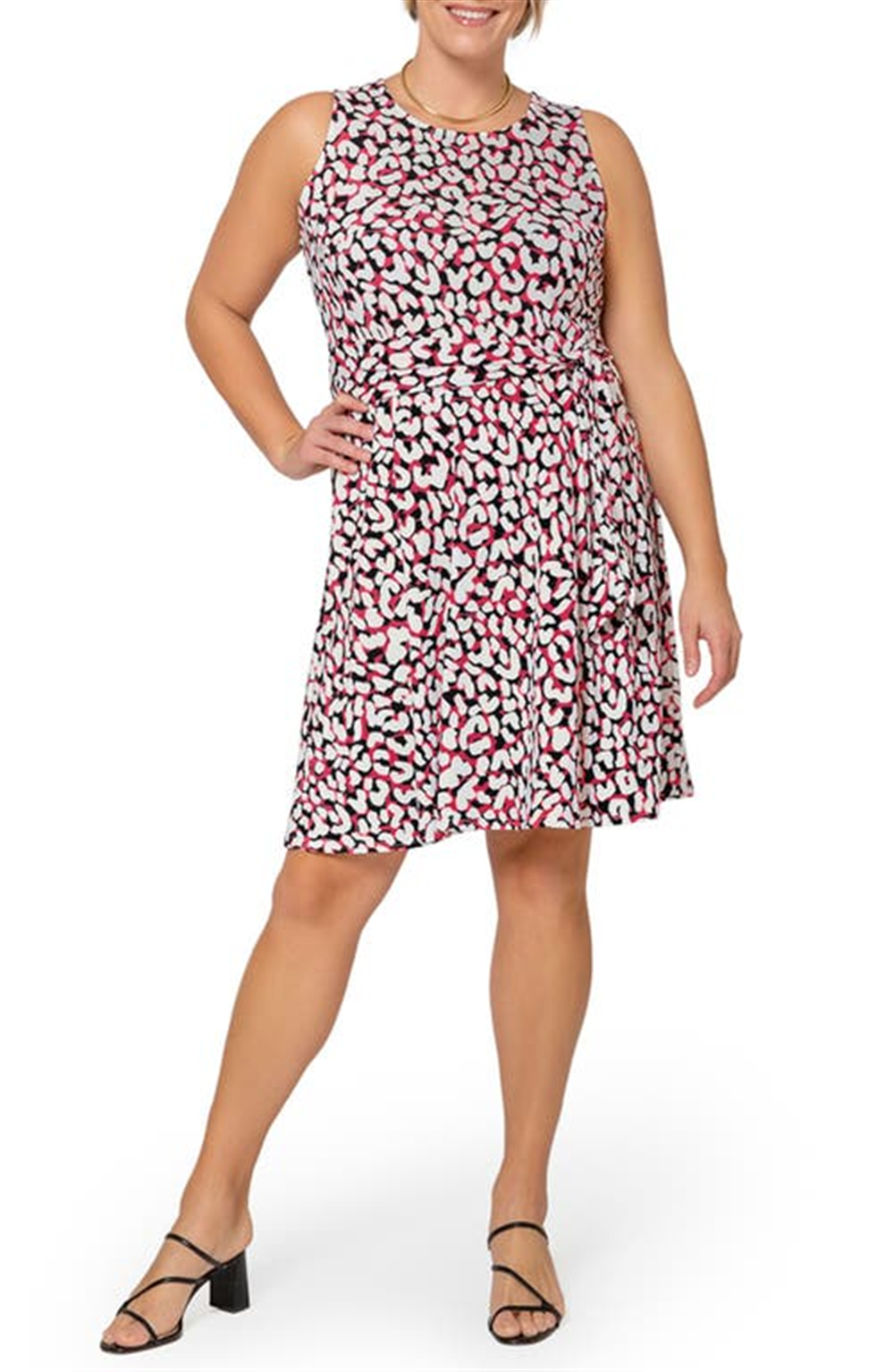Leota Women's Calista Animal Print Dress Pink Size 3X