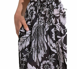 Elan - Floral Cascade Flowy Wide Leg Pants
